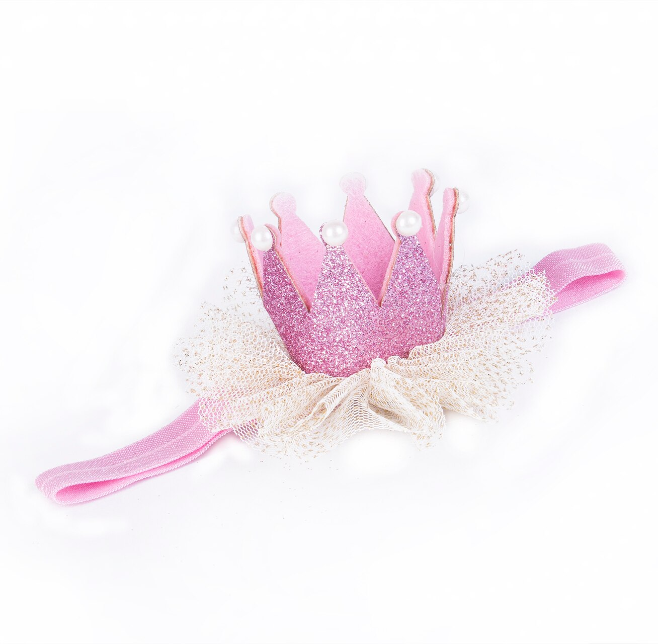 Nette Neugeborene Baby Mädchen Stirnband Geburtstage Haar Bands Kleinkind freundlicher Mädchen Blume Bogen Krone Weiche Elastische Tiara Stirnbänder