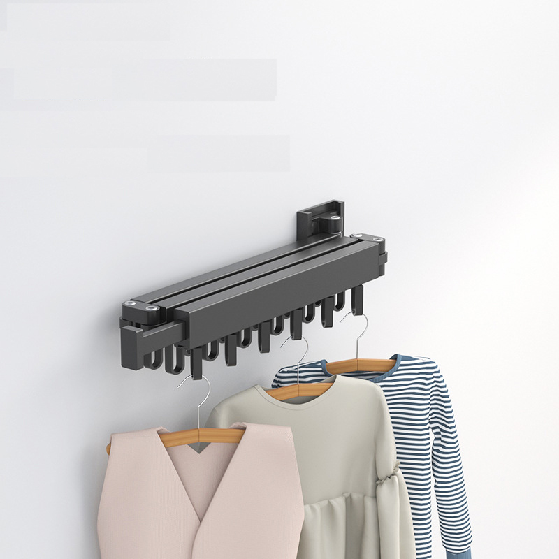 Intrekbare Doek Droogrek Opvouwbare Kleding Hanger Muur Mount Binnenversterker Buitenruimte Besparing Huis Waslijn