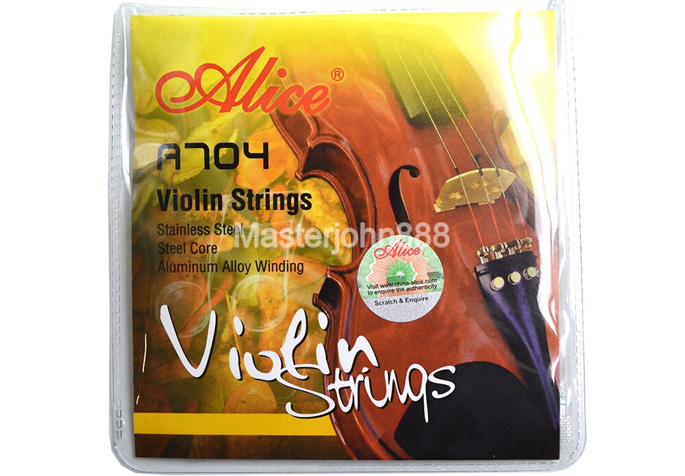 Cuerdas de violín Alice A704, acero inoxidable y aleación de aluminio, cuerdas 1st-4th,