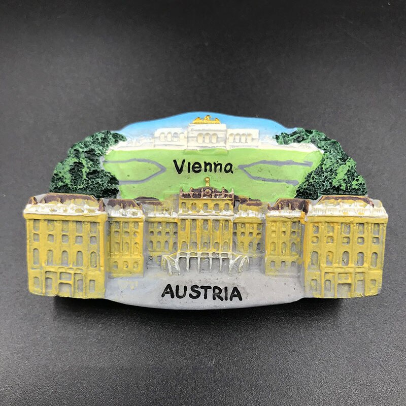 Turist souvenir dekoration ungarn budapest østrig wien panorama køleskab pasta harpiks magnetisk turist souvenir håndværk: Østrig