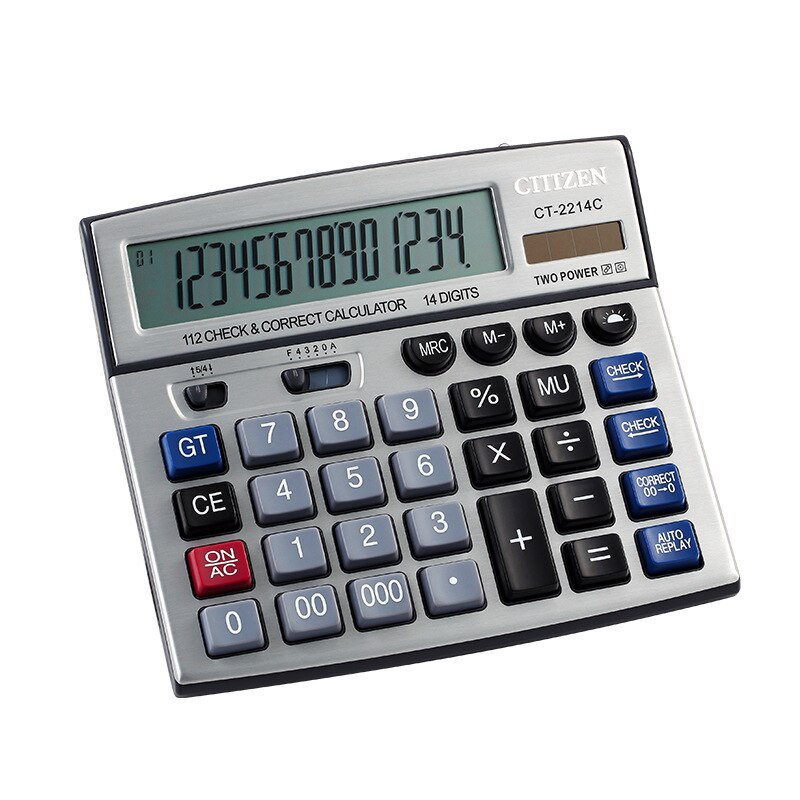 Office ElectronicsCalculator Dual Solar Power Desktop Calculadora 14 Digital Calculating Office