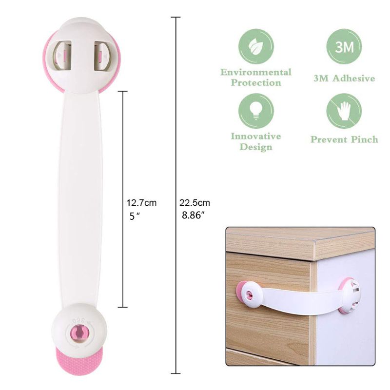 6 Pcs Kind Veiligheid Kast Sloten-Sterke Lijm Sloten Voor Keuken Kasten Lade Kast Koelkast Prullenbak Installeren