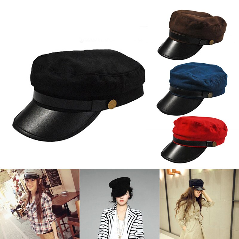 Men Women Casual Cap Flat Top Vintage Simple Chic Breathable Hat TT@88