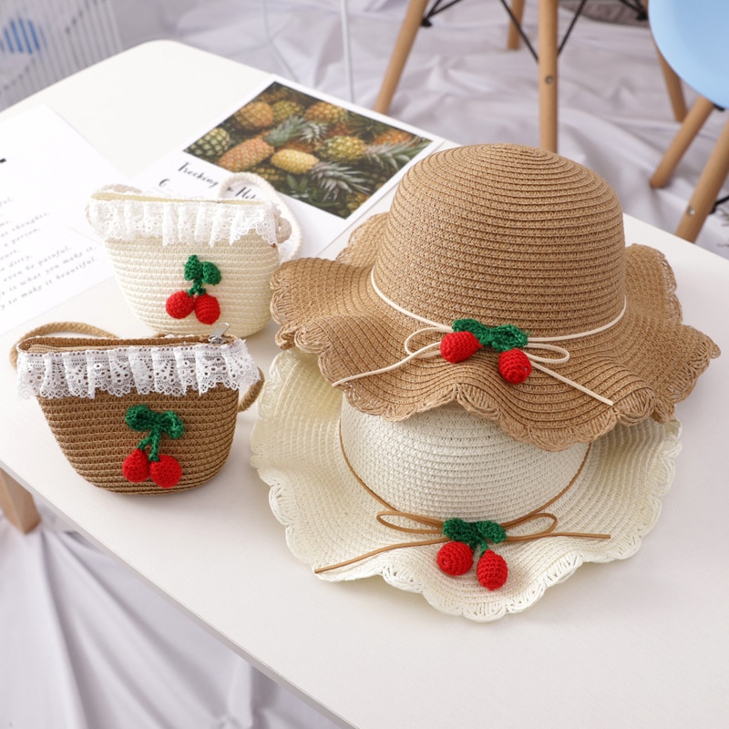 Baby piger sommer hat strand stråhat panama cap dejlige sol hatte til børn uv beskyttende hatgorras casquette