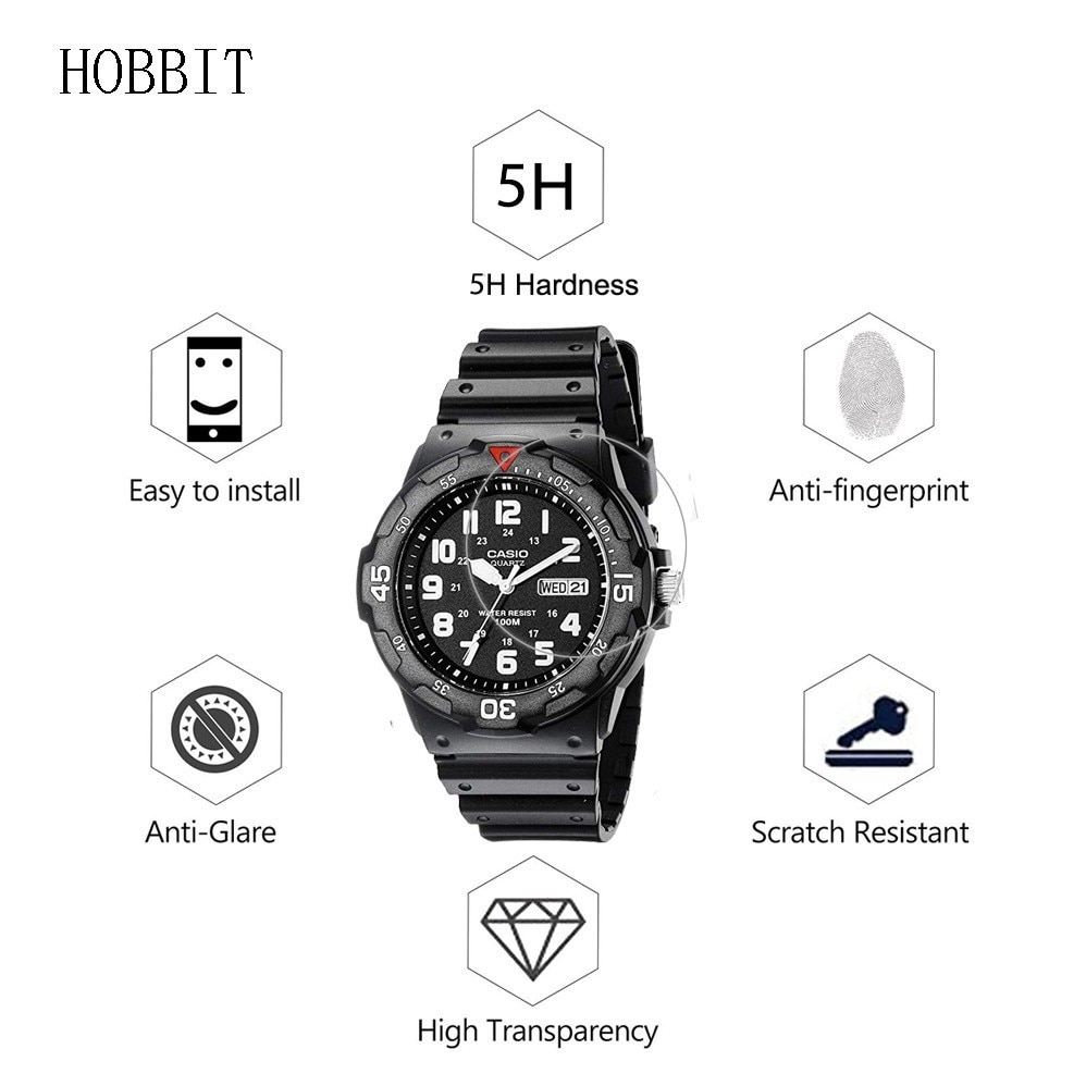 3Pack 5H Nano Explosion-proof Screen Protector for Casio Men's MRW-200H MRW200H MRW-210H MCW100H Watch Screen Protection Film