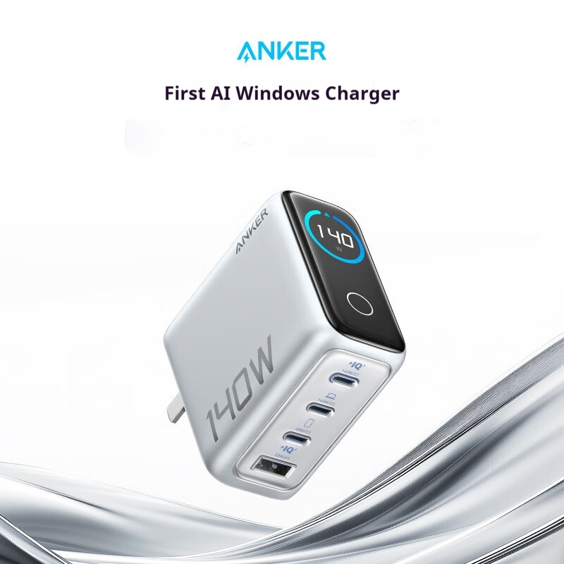 Anker zolo gan oplader ai-display scherm 140w vierpoorts snellader voor mobiele telefoons draagbare telefoonvoeding adapter origineel