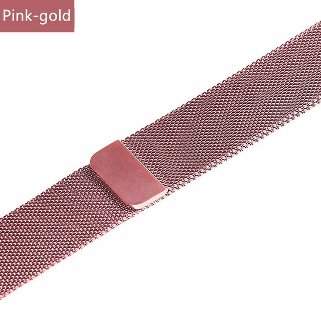 Bracelet à boucle milanaise Bracelet en acier inoxydable pour bracelet de montre pomme 42mm 38mm 40mm pour Iwatch 4 5 3 2 44mm Bracelet en métal milanais: Pink / 38mm or 40mm