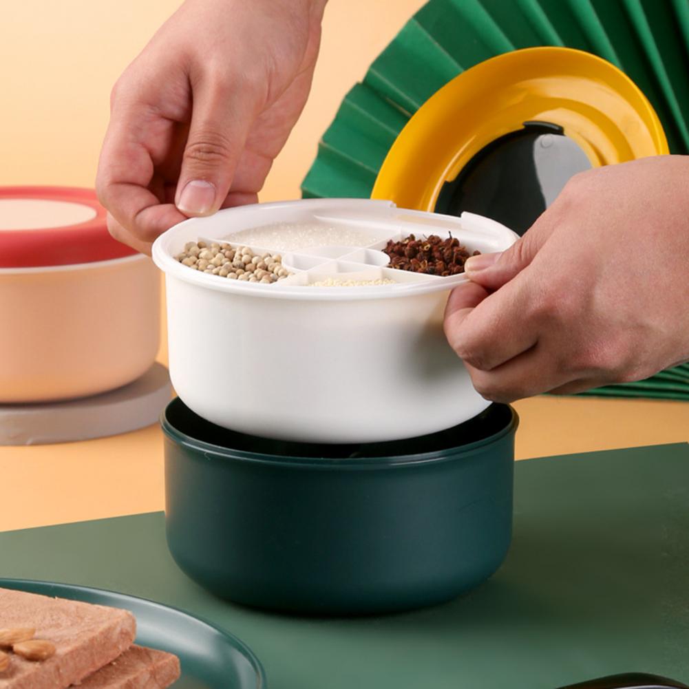 Kruiden Doos 4 Grids Keuken Gadget Pp Koken Bakken Kruiden Opslag Case Voor Keuken Kruiden Jar Opslag Container