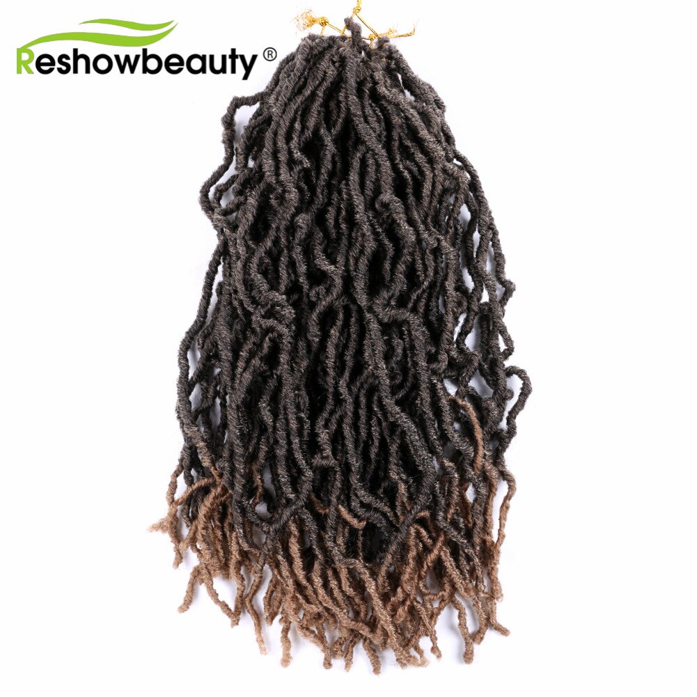 Synthetic Crochet Braids Nu Locs Faux Locs 24 inches Curly Reshowbeauty 20 Strands/Pack 110 Gram Pure/Ombre: T1B/27