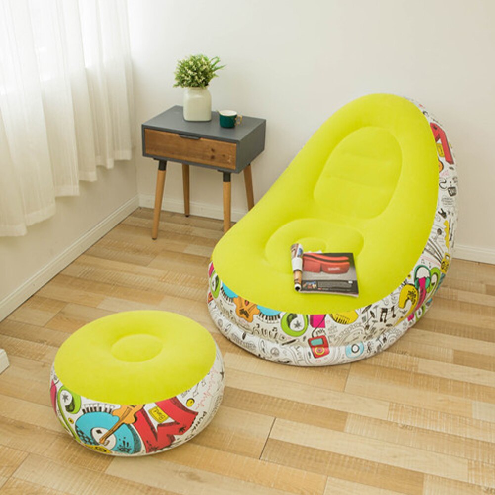 Couch Woonkamer Stoelen Draagbare Lucht Opblaasbare Outdoor Voet Kruk Bean Bag Stoel Set Indoor Home Decor Luie Sofa Slaapkamer lounge: green