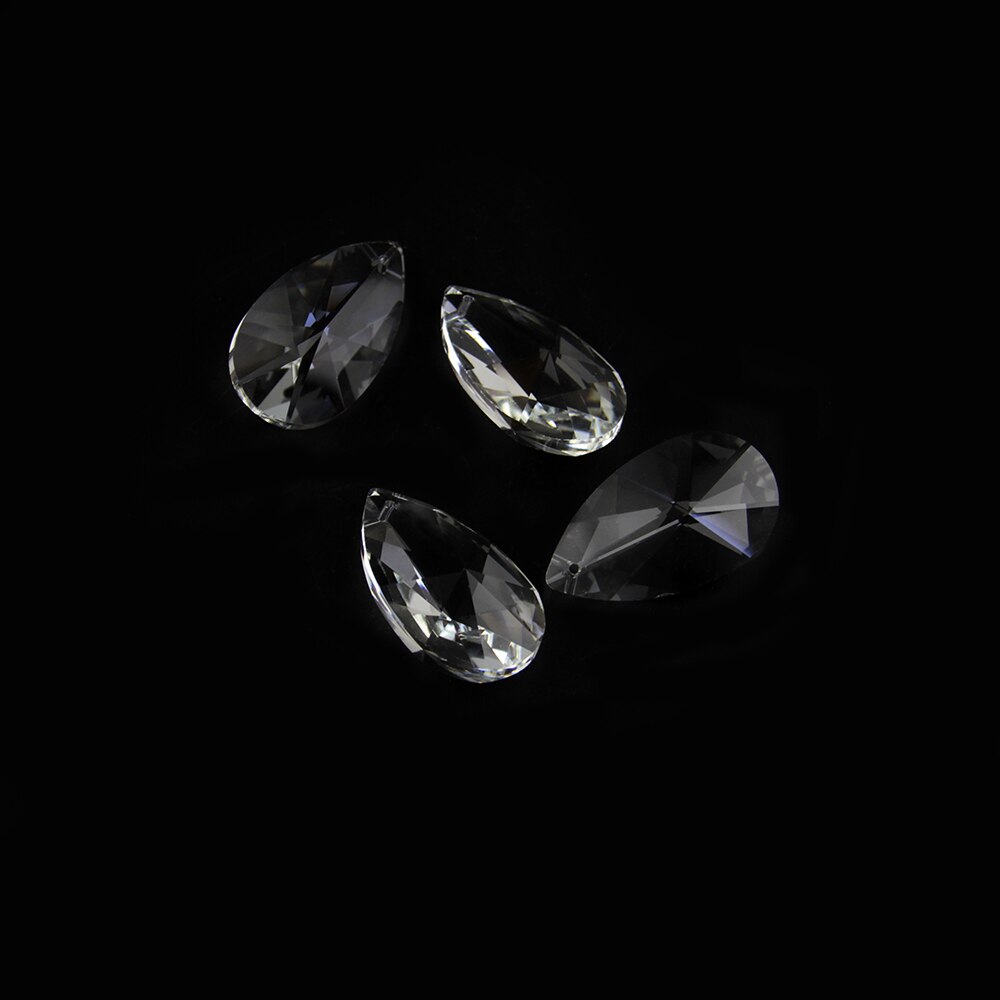 30 stuks/partij transparante 38mm kristal facet geslepen peer traan hanger kristallen kroonluchter hanger voor doe-het-zelf gordijn hanger