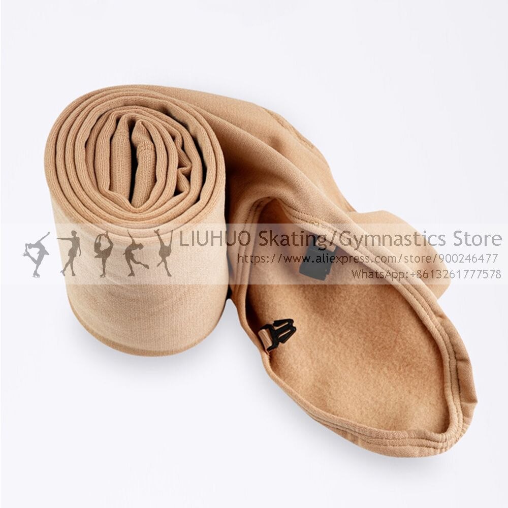 Calcetines de patinaje sobre hielo para niñas y mujeres, medias de de Color Nude para Ballet, salón de baile y Patinaje
