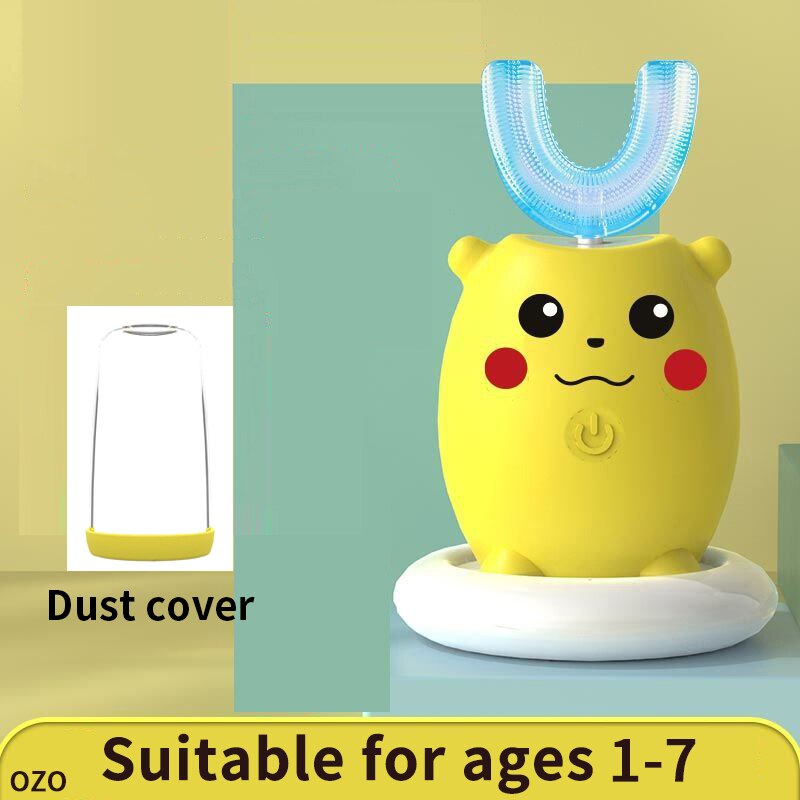 Smart Sonic Electric Toothbrush Kids Silicone Automatic Ultrasonic Tooth Brush Children Blue Light Teeth Brush 360 U XaoMi Home: yellow 1-9 A