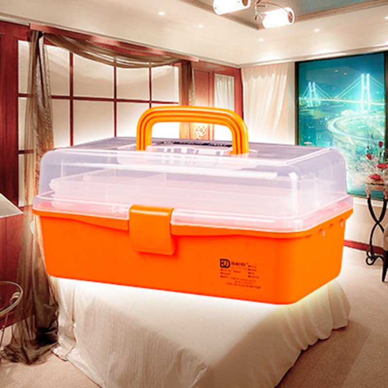 9 inch material children's art box art box three painting toolbox transparent box storage