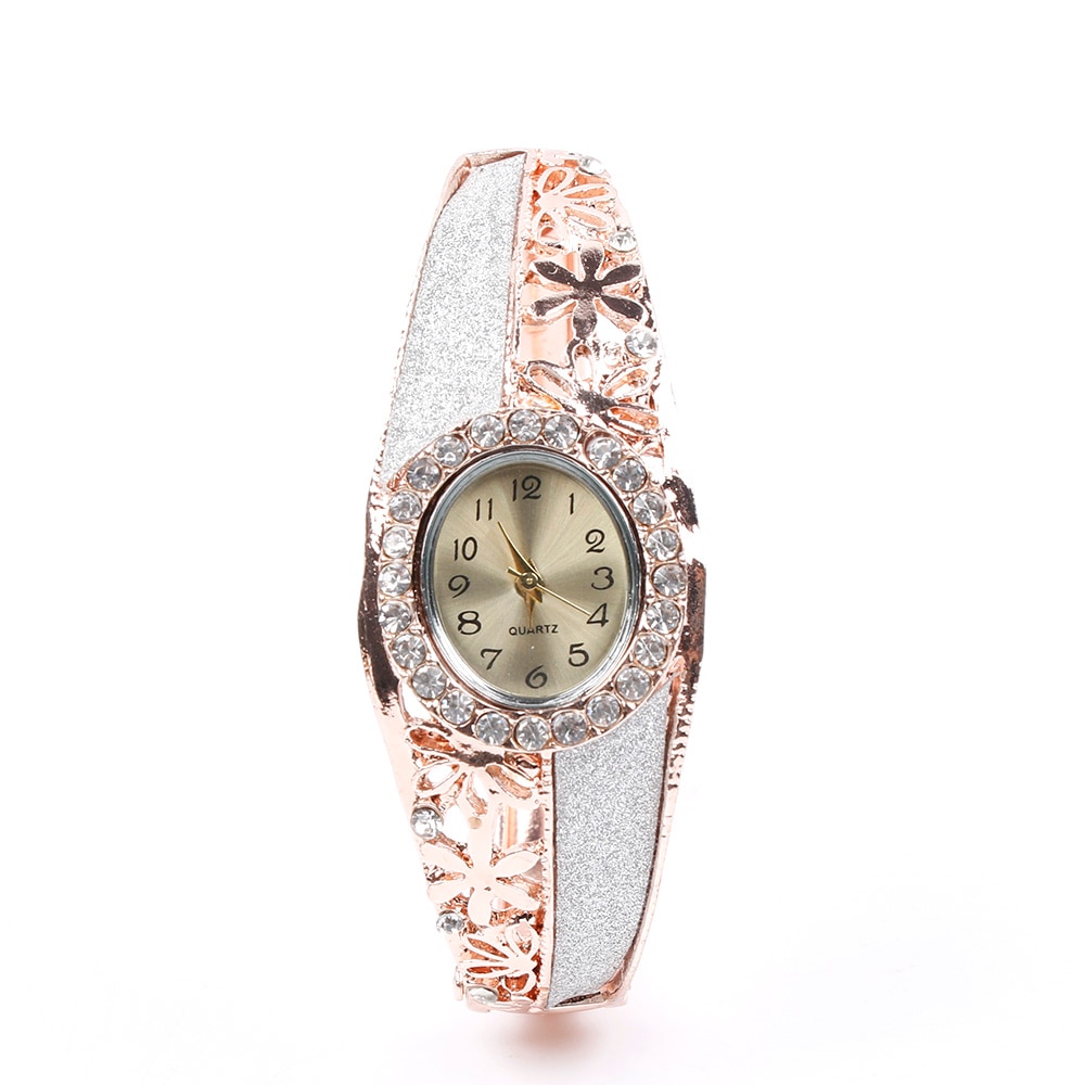 Women's Rhinestone Watches Rose Gold Retro Luxury Stainless Steel Bracelet watches Ladies Quartz Dress WristWatches