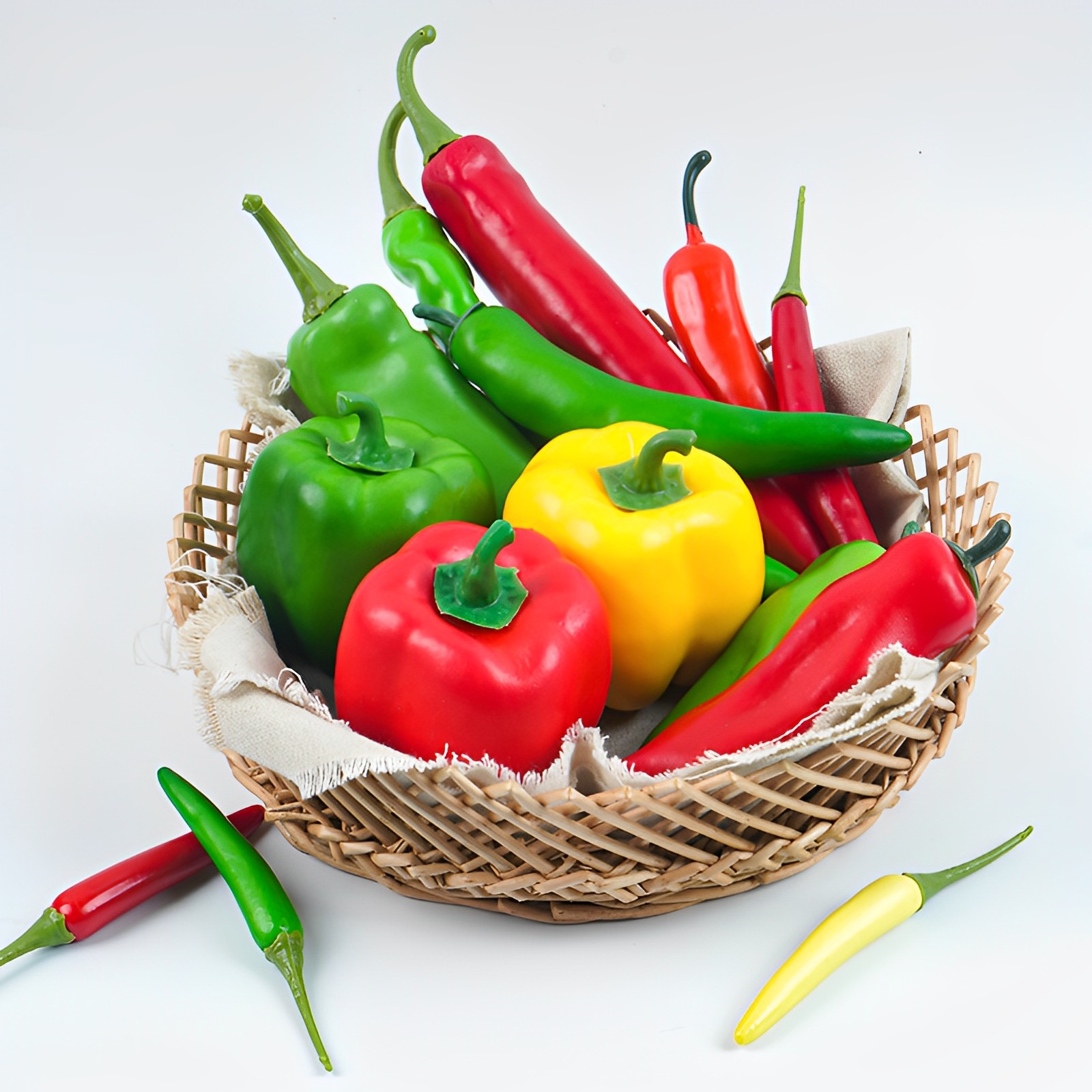 7pcs Pepper Green Pepper simulated vegetables Artificial PE Fruit Model Party Kitchen Decoration Shooting props