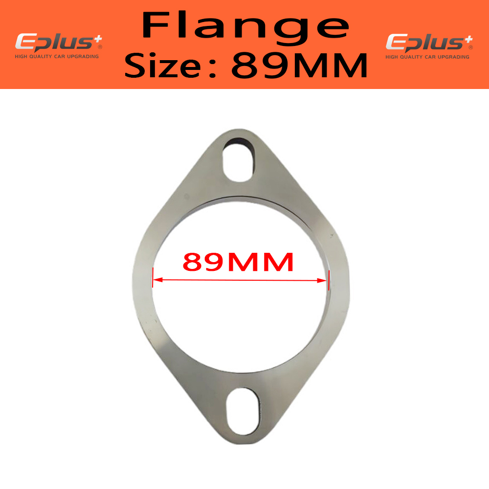Eplus voiture moto tuyau d'échappement silencieux bride Joint universel 2 trous 304 acier inoxydable 51MM 63MM 76MM: WHITE