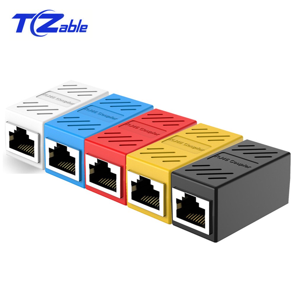 Cat7-conectores de red Lan RJ45 blindados, Cable Ethernet, adaptador divisor de enchufe Modular hembra a hembra