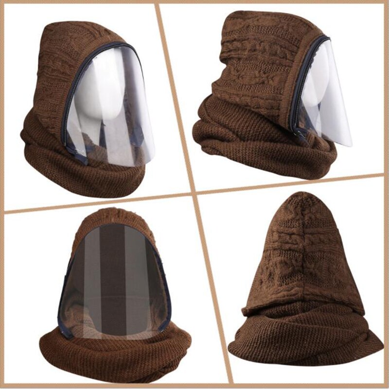 Mascarilla facial transparente con cremallera, máscara de invierno cálida