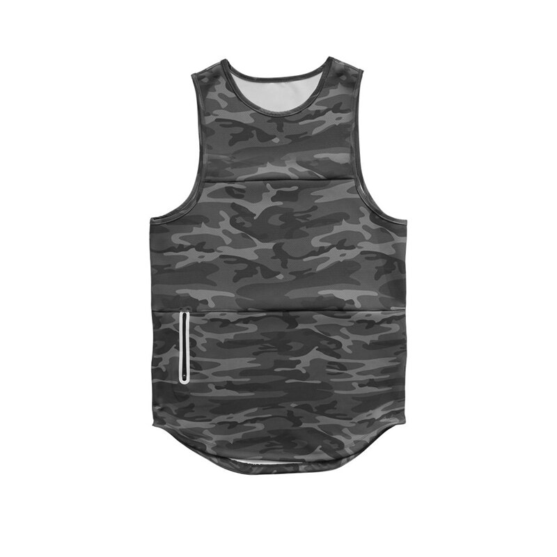Camiseta sin mangas de camuflaje para correr para hombre, camisetas de Fitness, camiseta culturismo, chaleco de gimnasio para Fitness: WXY103G Camo / XXL
