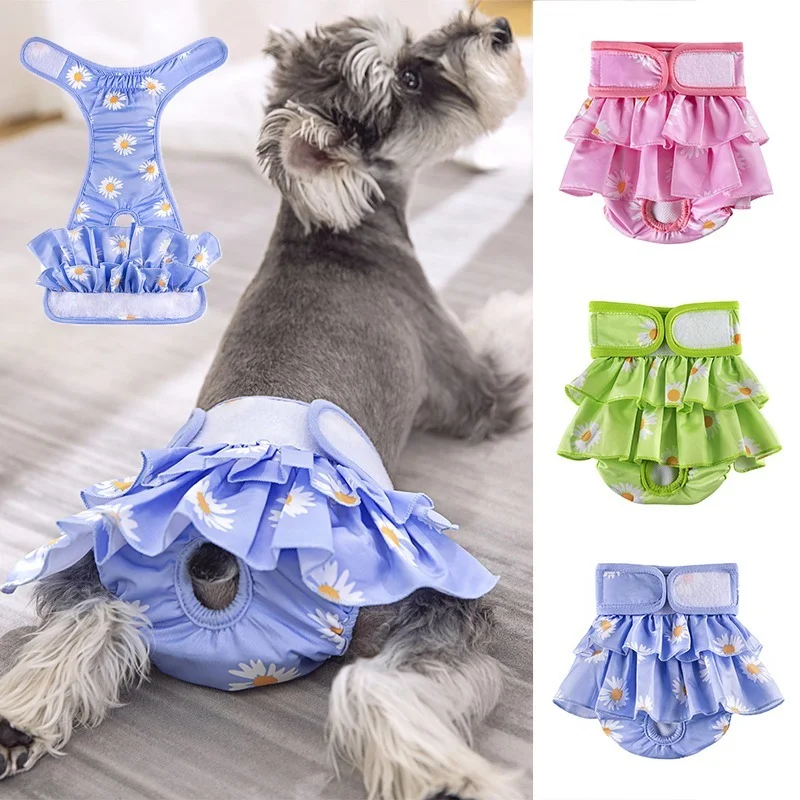 Pantalones fisiológicos para mascotas, bragas para perros, pañales para perros pequeños y medianos, pantalones cortos transpirables de peluche para Chihuahua, ropa interior suave, suministros para mascotas