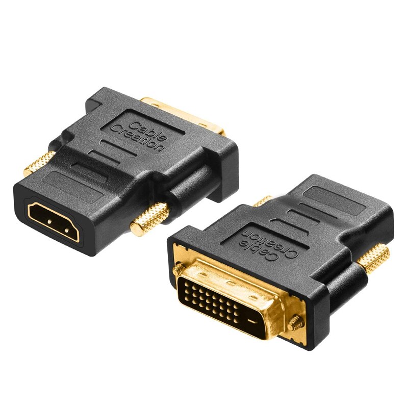 DVI to HDMI Adapter, 2-Pack Bi-Directional DVI Male to HDMI Female Converter, 1080P, 3D