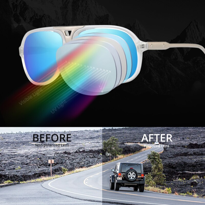 Kdeam retro pilot polariserede solbriller mænd ultralette holdbare kørsel nattesyn solbriller mandlige fotokromiske goggle  kd182