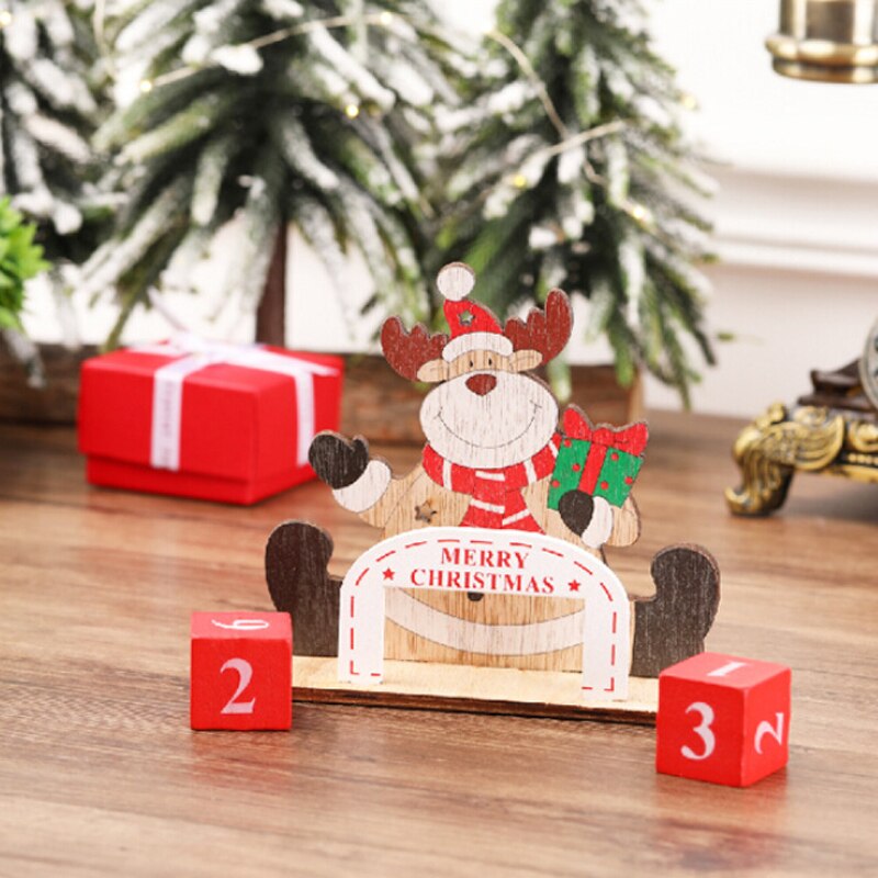 Ornamenten kalenders kerstversiering kerstman houten ornament rekwisieten decoratie licht ornamenten kalender hanger