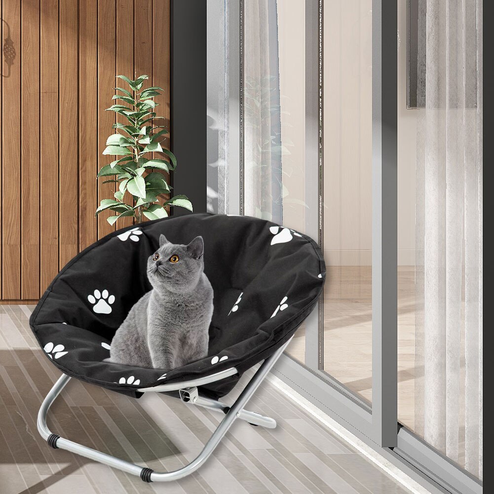Folding Pet Bed Portable Round Elevated Cat Bed Flying Saucer Chair Dog Cat Recliner Bed Bed Comfortable Folding Sofa: Default Title