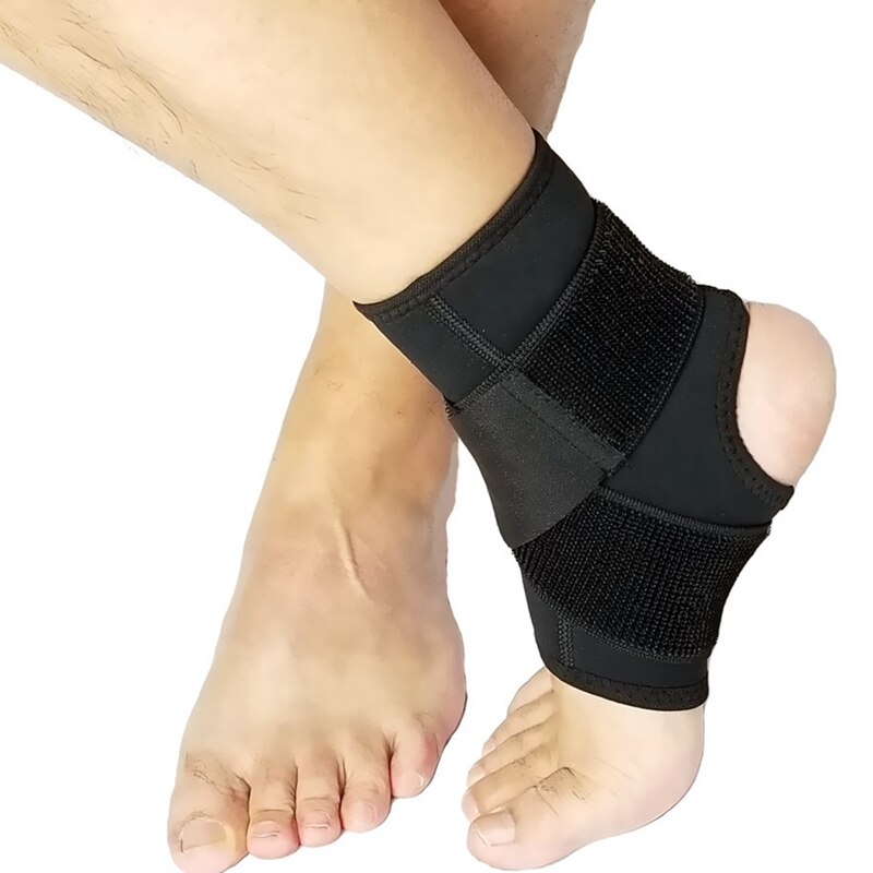 Elastische Veiligheid Enkel Ondersteuning Gym Running Bescherming Voet Bandage Enkel Brace Band Zwarte Anti-Slip Guard Sport Fitness Ondersteuning