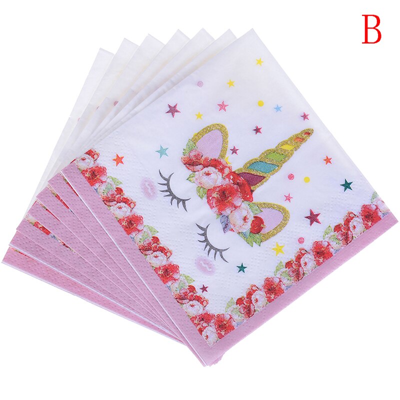 Eenhoorn Papieren Handdoek Partij Verjaardag Wegwerp Servet Kinderen Verjaardag Servet Feestartikelen: Red B