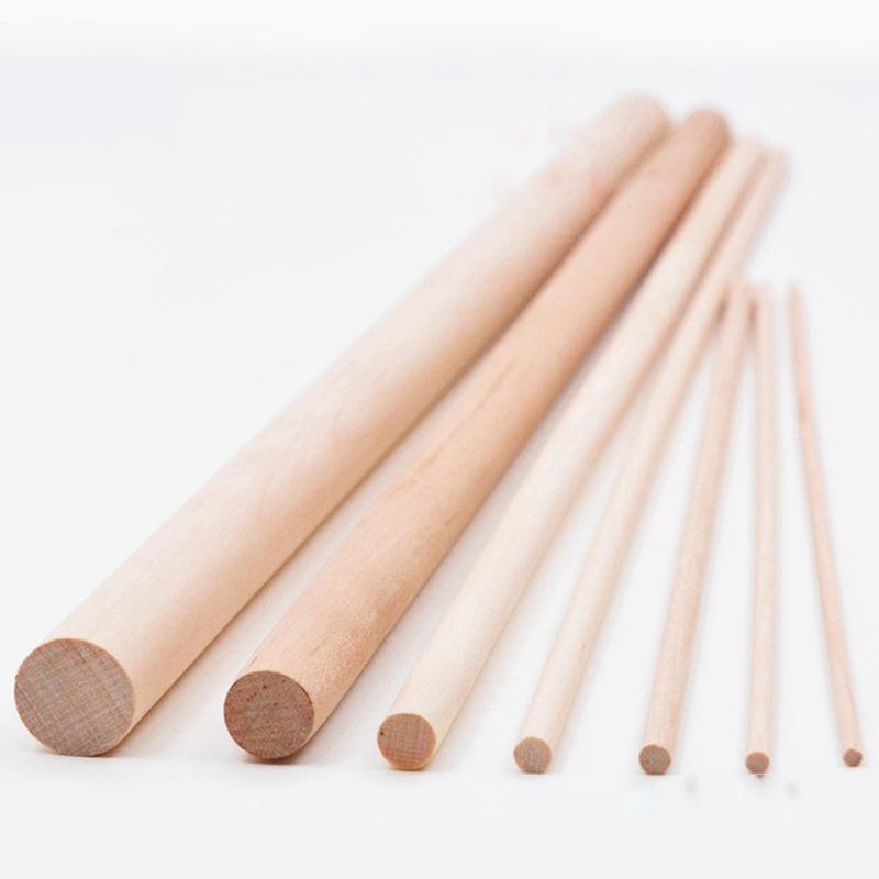 Palo redondo de madera para manualidades, piruletas de hielo para comida y modelismo, pasador de pastel, herramienta de carpintería, modelo de construcción duradero