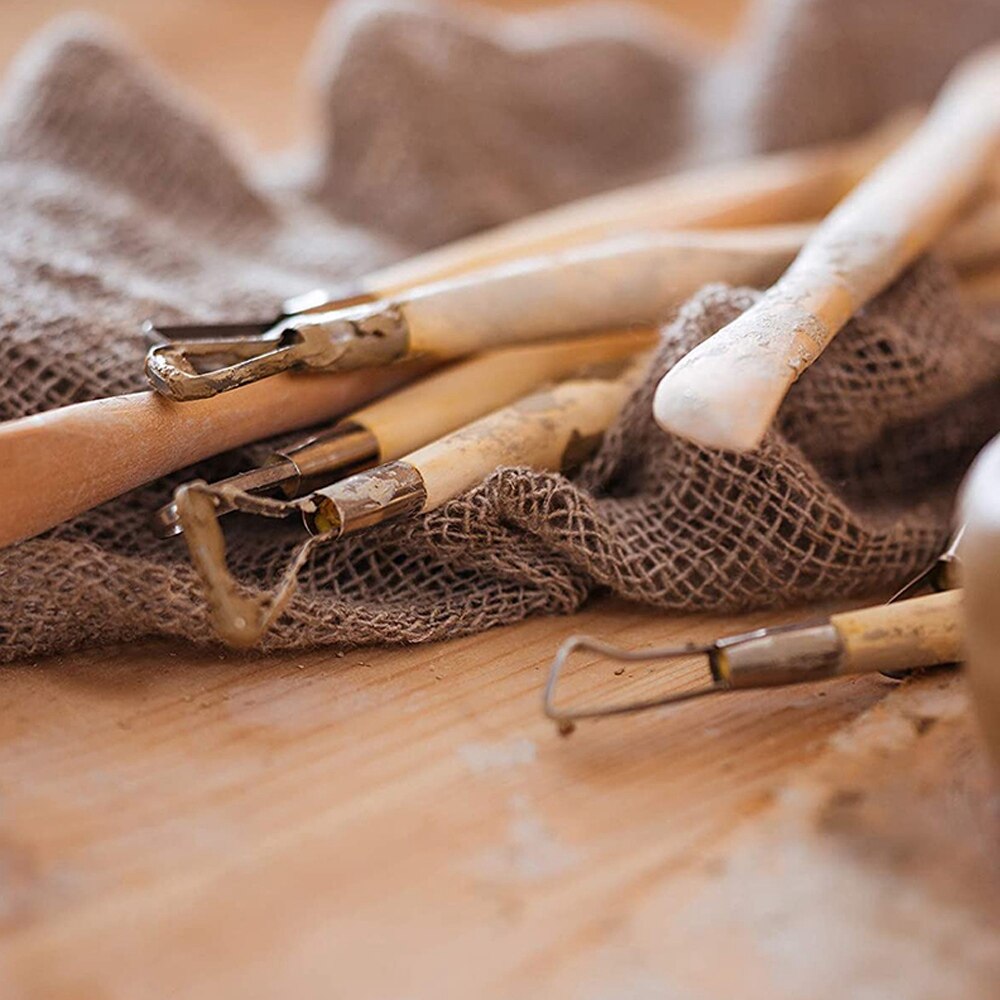 16 Pieces Wooden Handle Clay Pottery Sculpting Tools Polymer Clay Sculpting Tools Set DIY Ceramic Tools