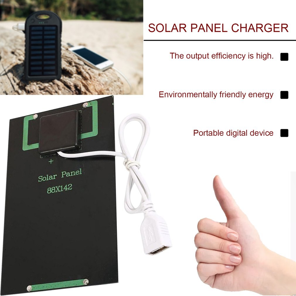 Cargador de batería de Panel Solar DIY, módulo Solar de 5W y 5V con puerto USB, placa de carga Solar portátil para teléfonos móviles