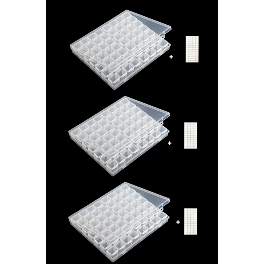 28/56/64 Grids Diamond Painting Storage Box Tool Accessories Bead Container Rhinestone Diamond Embroidery Stone Organizer: 3pc 56 white