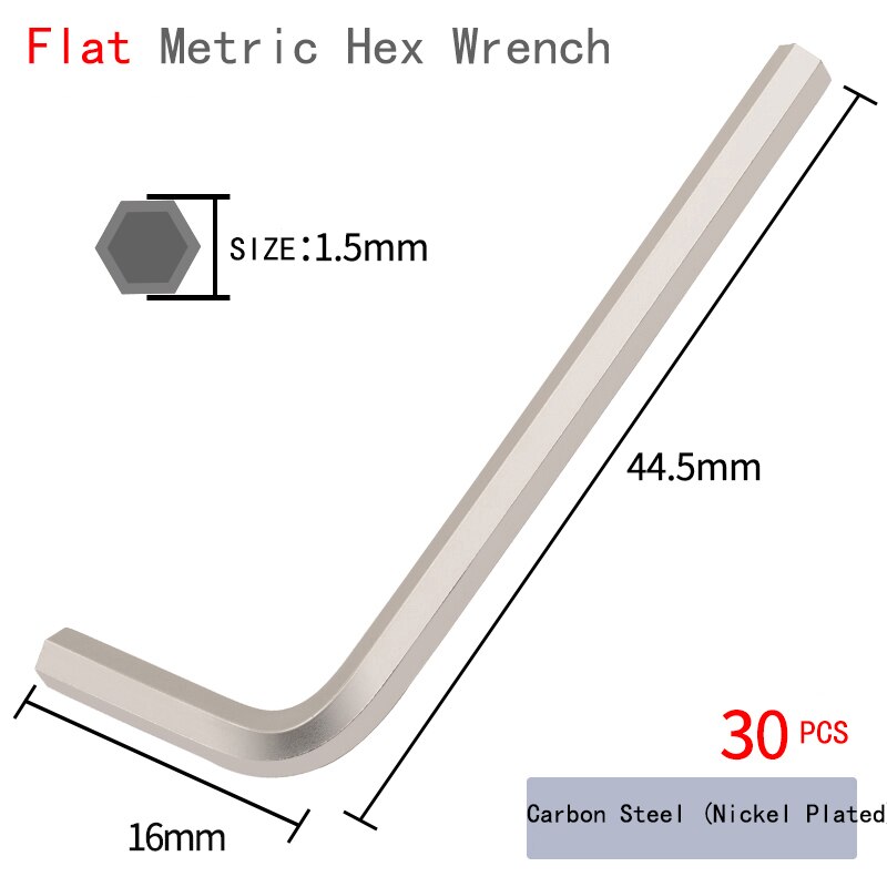 S2 Allen Key Hardened L-shaped Hexagon Key with Extended Inner Hexagon Wrench Single Inner Hexagon Screwdriver Set 0.7/5/6/17mm: white