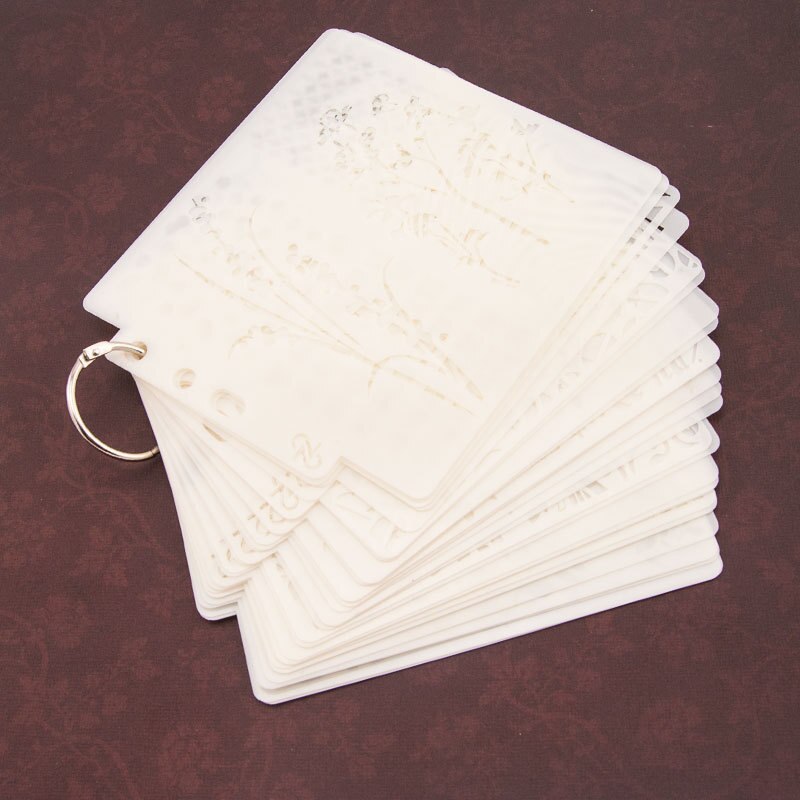 Aribrush-pochoir de tatouage pour peinture, pochoir artisanal pour Scrapbooking, modèle de carte en papier de gaufrage, 16 pièces/ensemble, décoration murale à faire soi-même