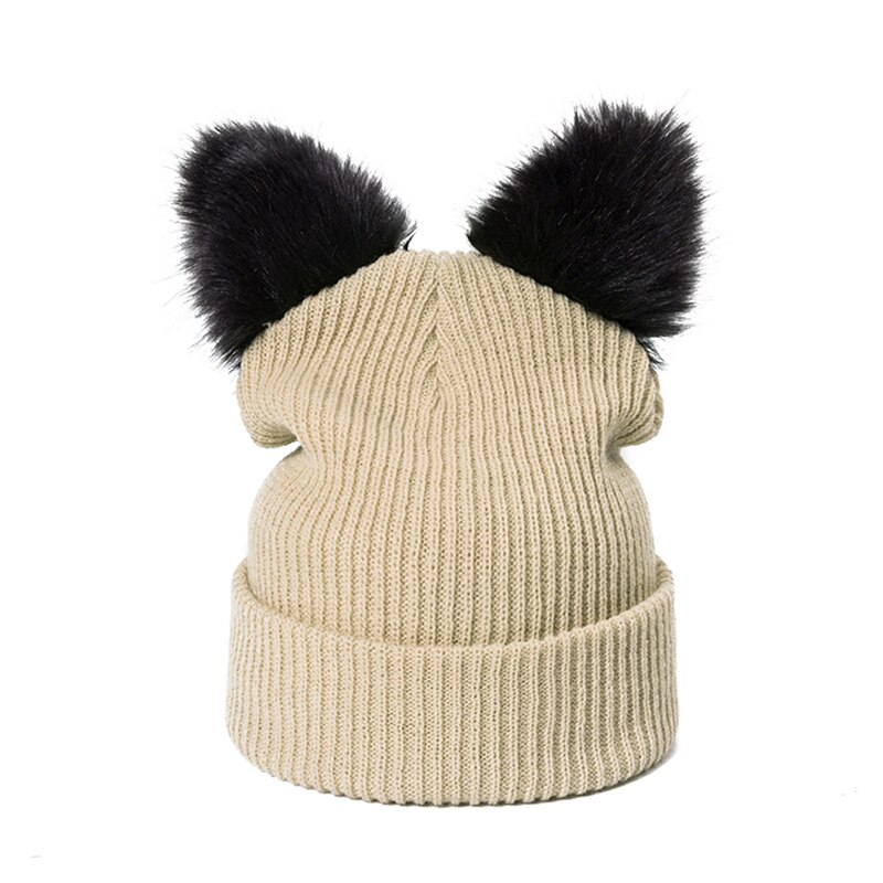 Wintermuts vrouw casual cartoon kat warme zachte skullies mutsen coole muts voor dames muts jongens meisjes