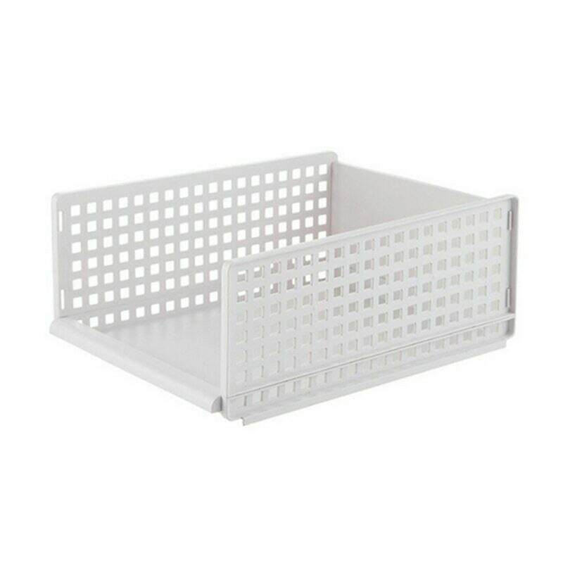 Newly Folding Bin Storage Organizer DIY Plastic Cabinet Shelves for Kitchen Office Bathroom