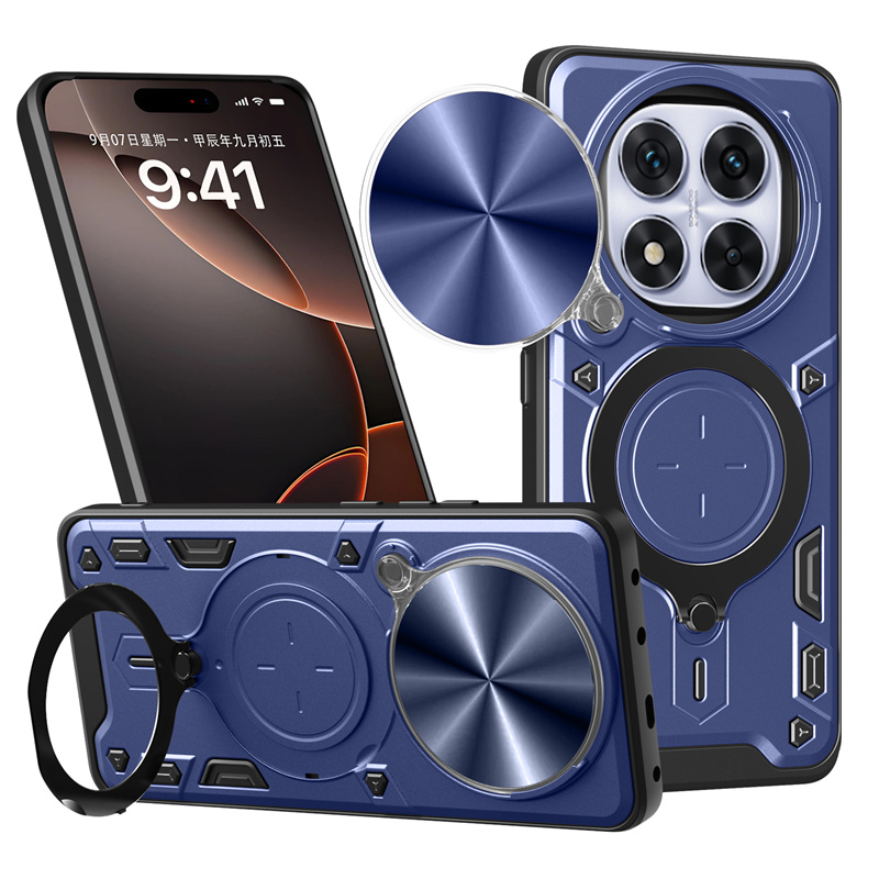 Armor Funda For Xiaomi Redmi Note 14 Pro 5G Case Slide Lens Protect Ring Stand Back Cover For Redmy Note14 Redmi Note14pro Plus: black / For iPhone 16 Pro Max