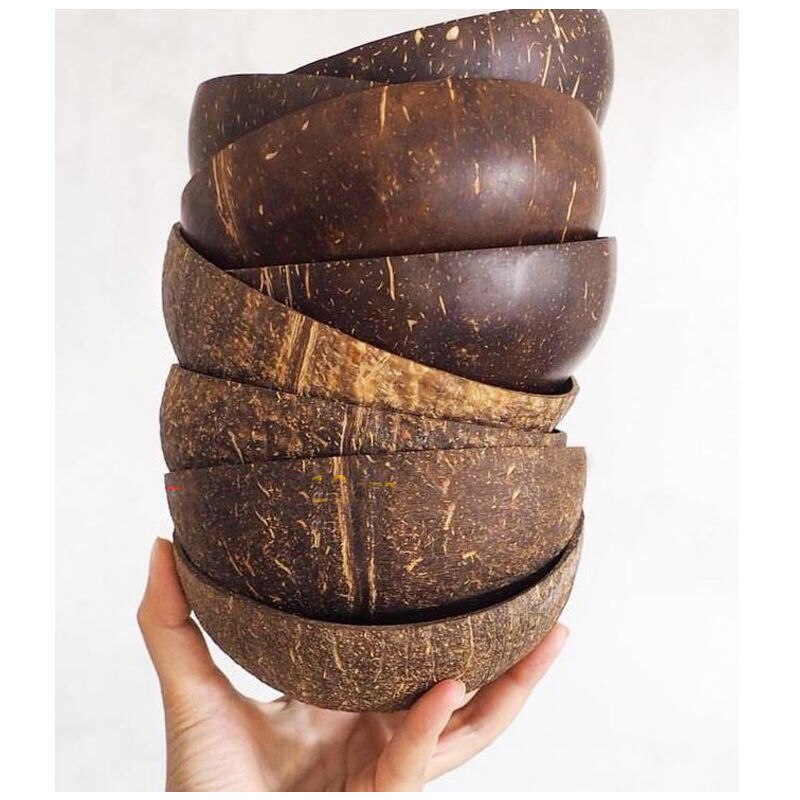 Internationale Natuurlijke Natuurlijke Kokosnoot Kom, Kokosnoot Lepel, Kokosnoot Vork, Kokosnoot Mes, Creatieve Ambachtelijke Decoratie, voor Voedsel