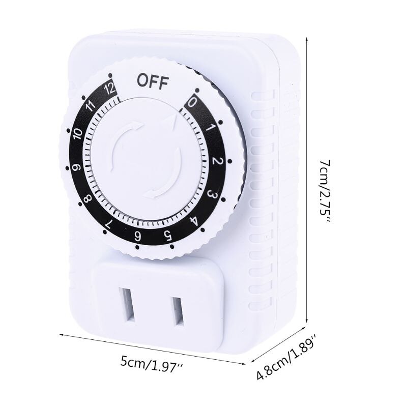 AC 110V 12 Hour Mechanical US Plug Switch Timer Socket for Home Appliances Control Motorcycle Charging Timer 10A 1200W