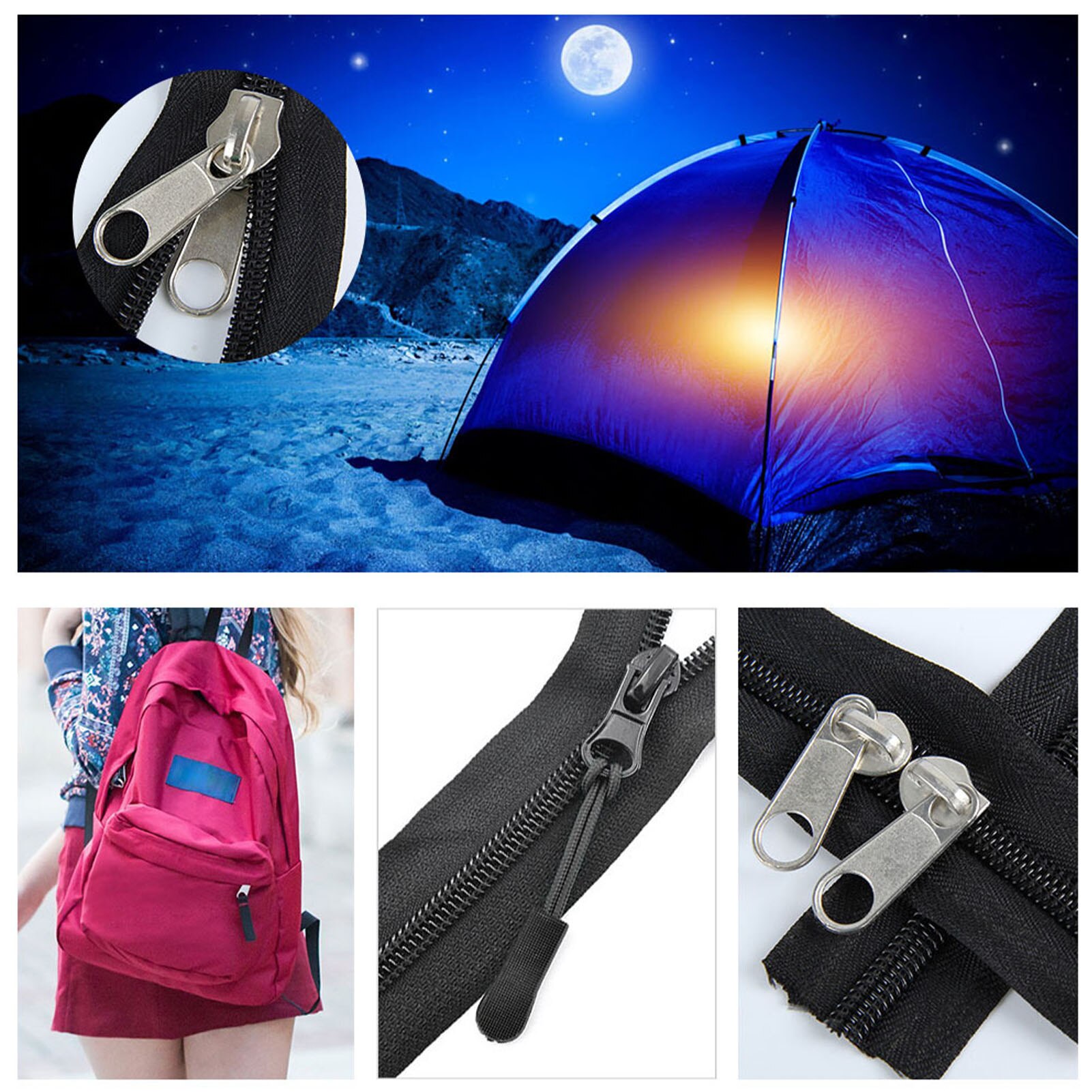 87PCS Replacement Zip Set Zip Repair Kit Various Sizes Of Replacement Zippers Are Available For Repairing Clothes Etc