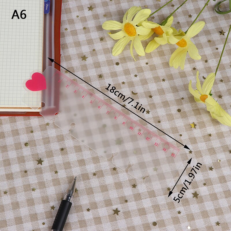 Ruler A5 A6 PVC Planner Agenda for 6 Holes Loose Leaf Spiral Notebook Ruler: A6