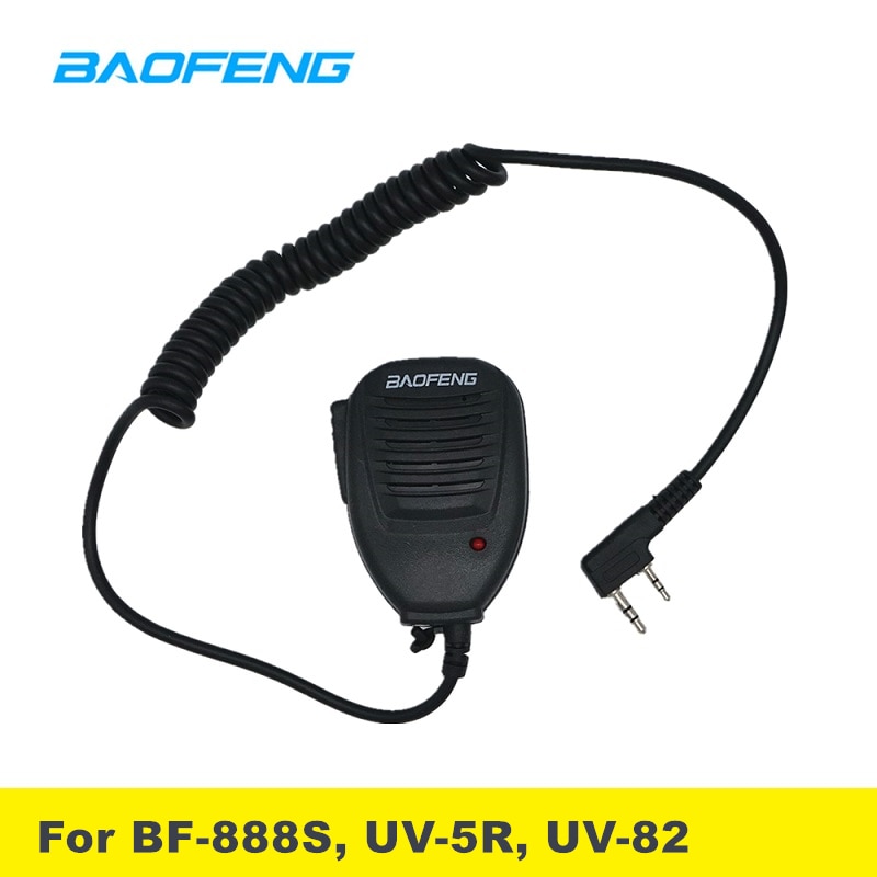 Microfone de rádio de mão com duas vias, ptt, baofeng, uv 82, microfone para rádio de duas vias, walkie talkie, uv5r, uv5re, uv5ra, uv6r, bf888s