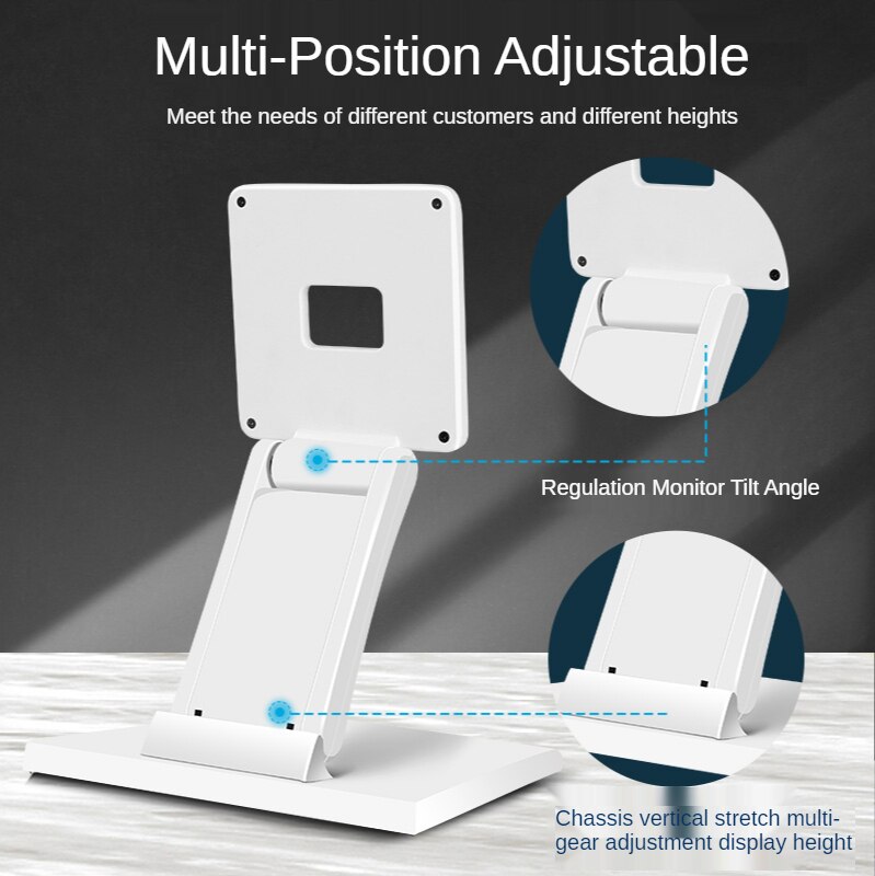HILLPORT 13-24 inch Tilt Monitor Mounted LCD TV Holder Touch Screen Monitor Desk Bracket Folding Monitor Table Stand DZ11
