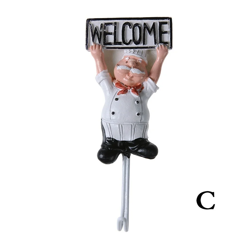 Keuken Creatieve Chef Cartoon Opbergrek Haken Muur Hanger Keuken Haken Voor Gebruiksvoorwerpen: Licht Groen