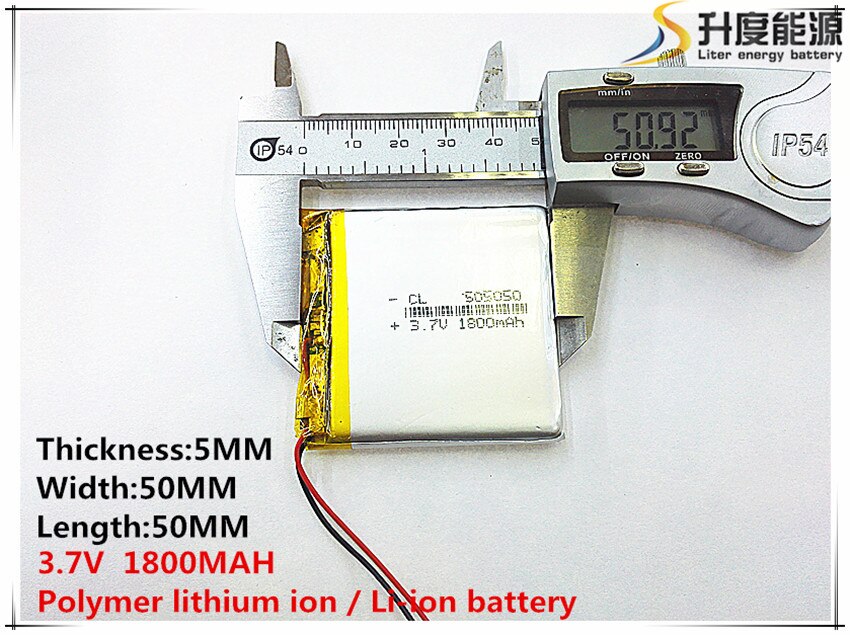 Batterie lithium-polymère, 505050, 3.7V, 1800mah, 454853, 504853, pour navigation GPS, instruments MP3