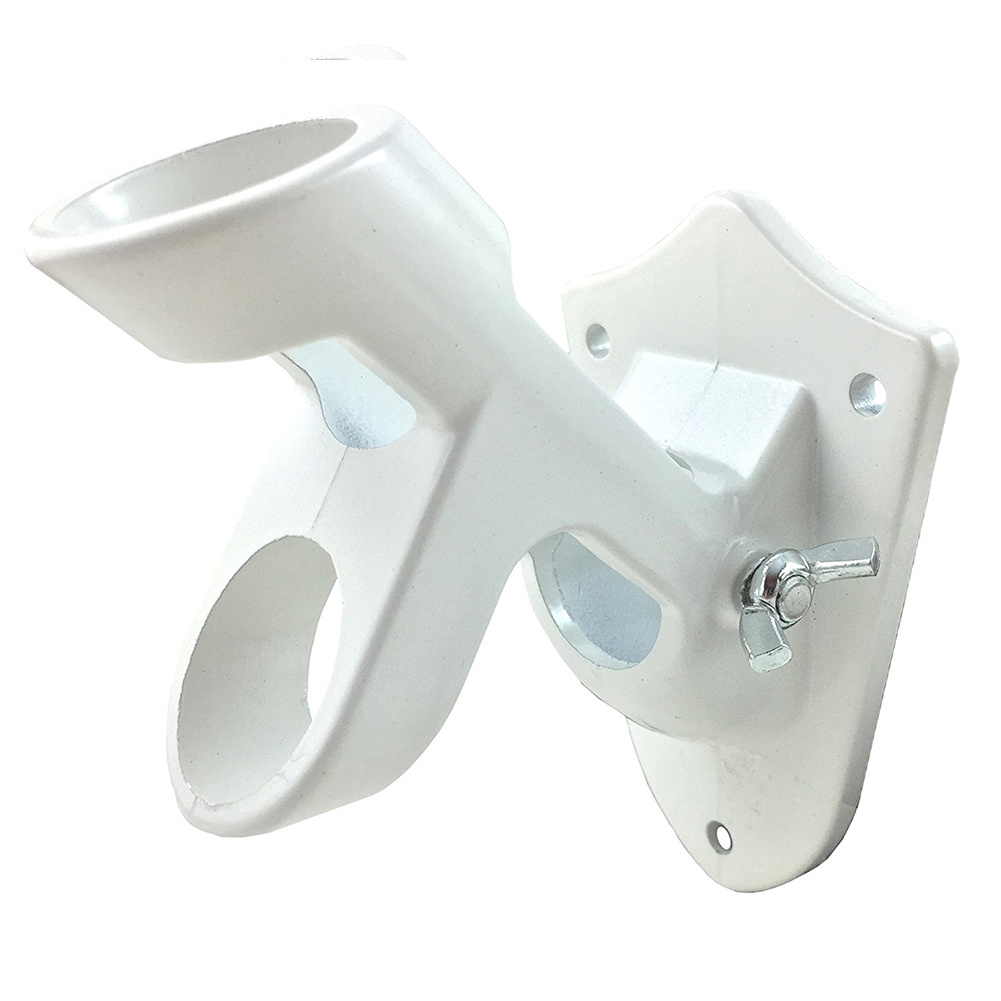 ! Flag Pole Holder Outdoor Aluminum alloy wall flagpole bracket Mount 2 Positions- white