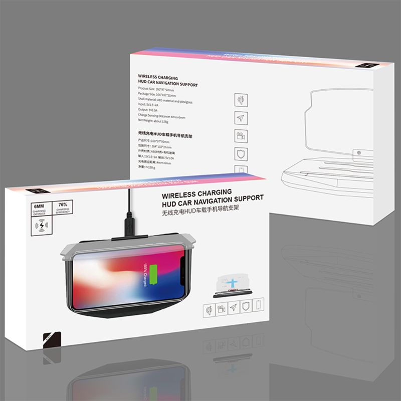 Universal HUD Car GPS Navigation Projection + Mobile Phone Stand Head Up Display